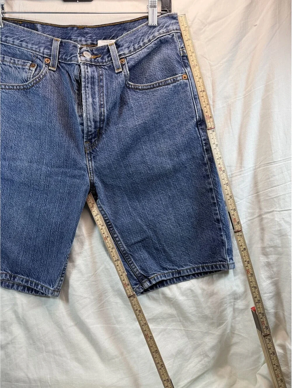 Levis 505 Regular Fit Denim Jorts Mens 33 Medium Wash Indigo Blue Cotton